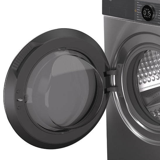 Pintu Coway Washer Dryer terbuka menunjukkan drum dalaman