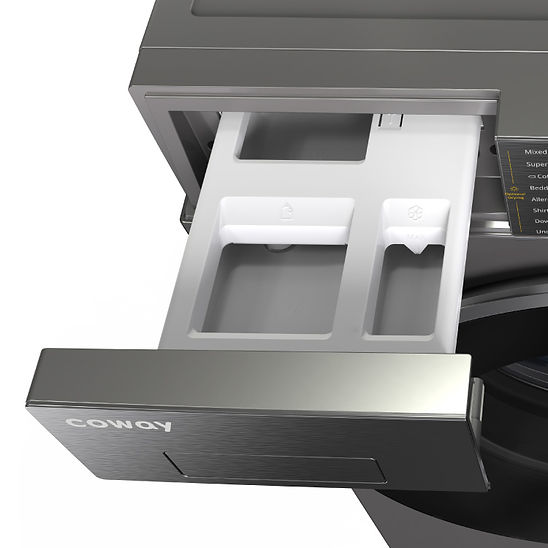 Laci detergen Coway Washer Dryer yang dibuka